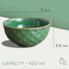 Studio Pottery Green Ceramic Snack Bowls Set of 2 - The Earth Store - Bowl
