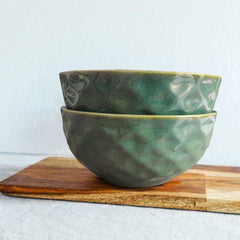 Studio Pottery Green Snacks Bowls (Set of 2) - The Earth Store - Bowl