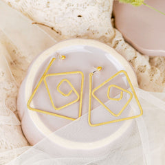 Stylish Spiral Triangle Hoop - The Earth Store - Fashion Accessories