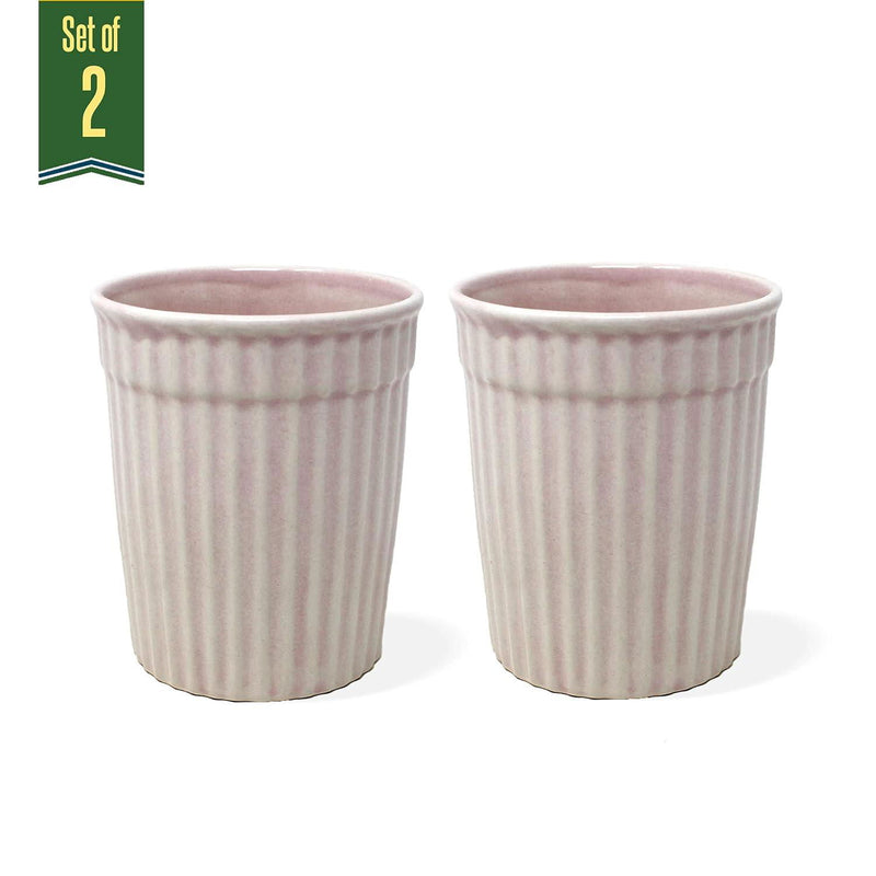 Ceramic Microwave Safe Pink Frontier Tumbler Milk/Coffee/Tea Mug (Set of 2, 320 ml) - The Earth Store - Mugs