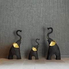Triple Elephant Charm Statues in Varying Sizes - The Earth Store - home decor