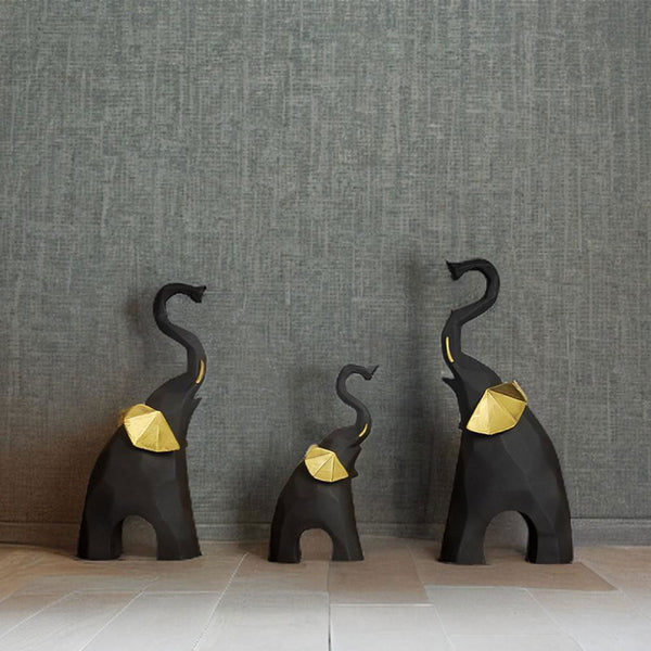 Triple Elephant Charm Statues in Varying Sizes - The Earth Store - home decor