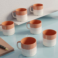 Tritone Brown Fringe Tea Cups Set of 6