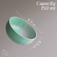 Tritone Green Matte 150ml Ceramic Bowl Set Of 4 - The Earth Store - Bowl