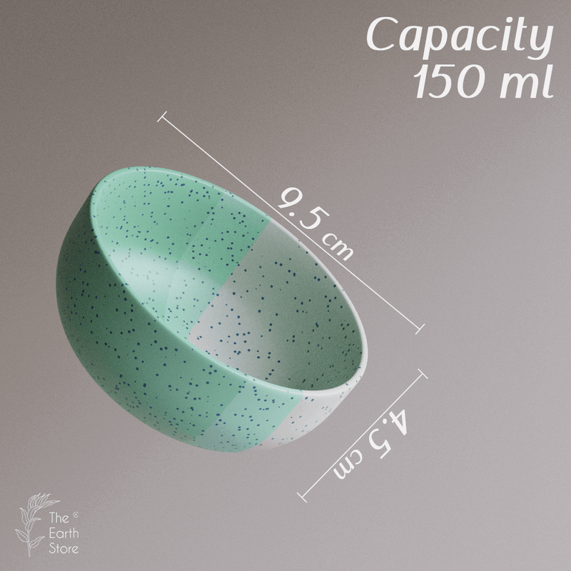 Tritone Green Matte 150ml Ceramic Bowl Set Of 6 - The Earth Store - Bowl