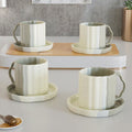 Tritone Grey Frontier Tea Cup with Saucer Set of 4