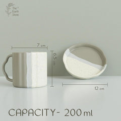Tritone Grey Frontier Tea Cup with Saucer Set of 4 - The Earth Store - Cup Sets