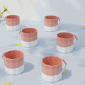 Tritone Pink Frontier Tea Cups Set of 6