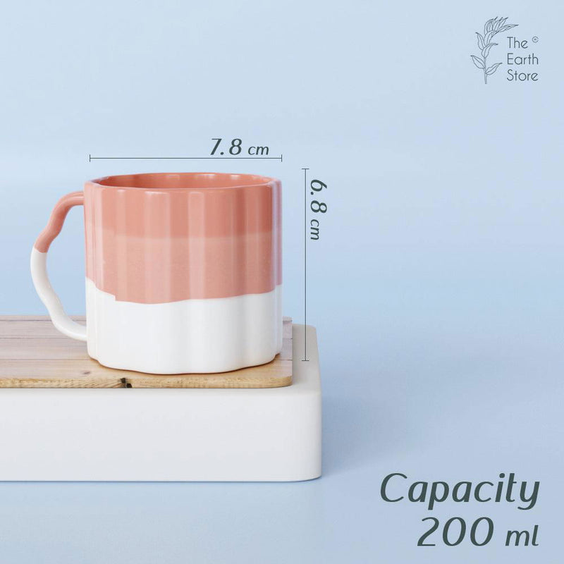 Tritone Pink Frontier Tea Cups Set of 6 - The Earth Store - Cup Sets