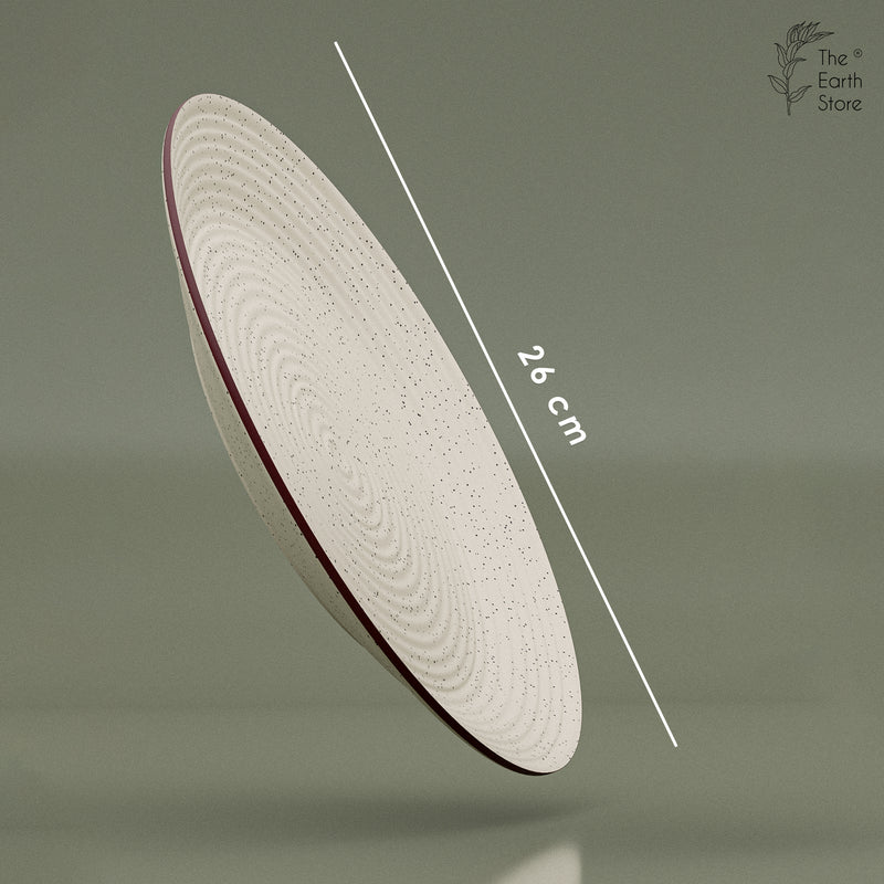 Spiral White Ceramic Dinner Plates Set of 4 – Chip-Resistant