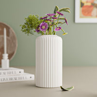 White Fringe Ceramic Vase