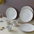 White Matte Ceramic Dinner Set - 12 pieces ( 6 Plates + 6 Bowls )