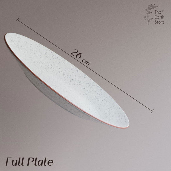 White Matte Ceramic Dinner Set - 12 pieces ( 6 Plates + 6 Bowls ) - The Earth Store - Dinnerware
