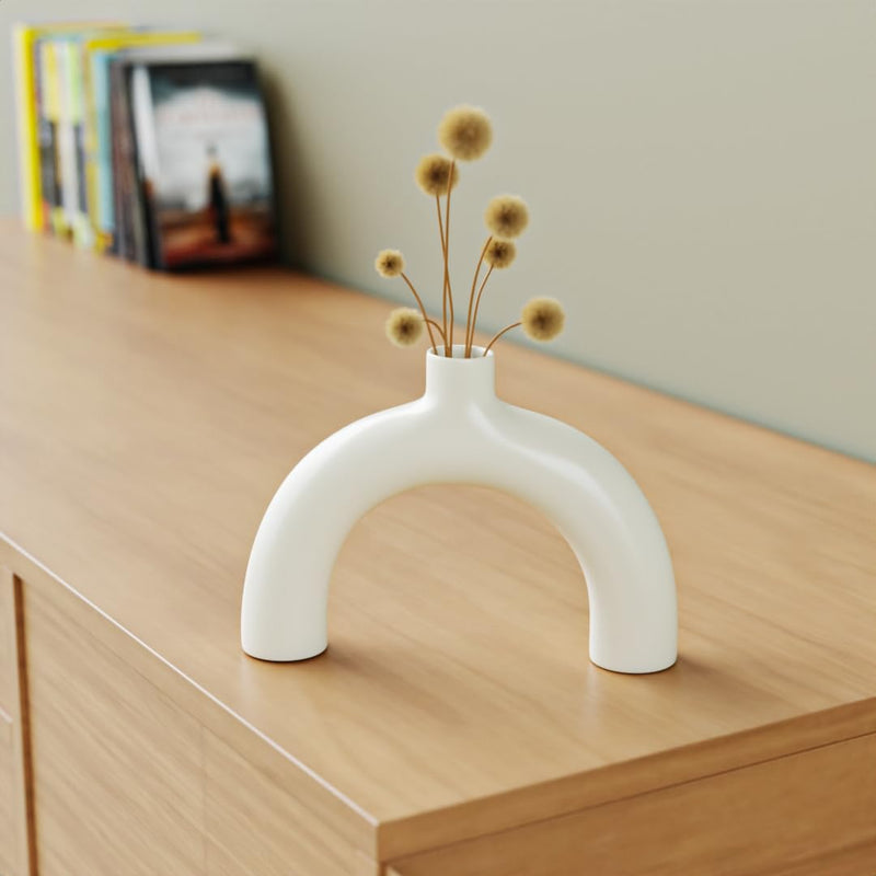 White Semi Vase - The Earth Store - Vase