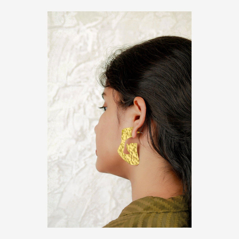 Yellow Hammered Drop - The Earth Store - Fashion Accessories