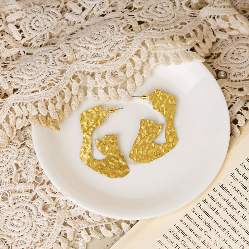 Yellow Hammered Drop - The Earth Store - Fashion Accessories