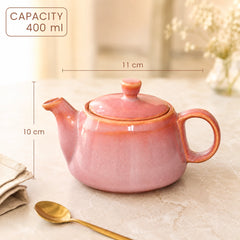 Pink Glaze Ceramic Tea Set | Kettle & 2 Cups (400ml)