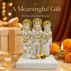 Ram Darbar Idol: Premium Glossy Marble Finish with Gold Detailing