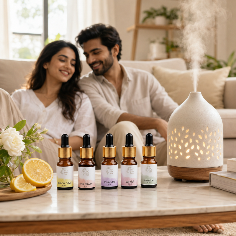 Electric Buddha Ceramic Aroma Diffuser & 5 Essential Aroma Oils Set