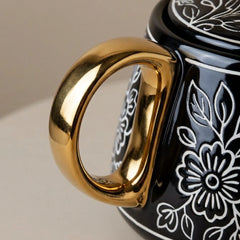 Black Artvine Ceramic Tea Set with Kettle & 6 Cups