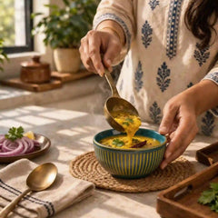 Glam Green Ceramic Bowl Set with Stand (4 Pcs)