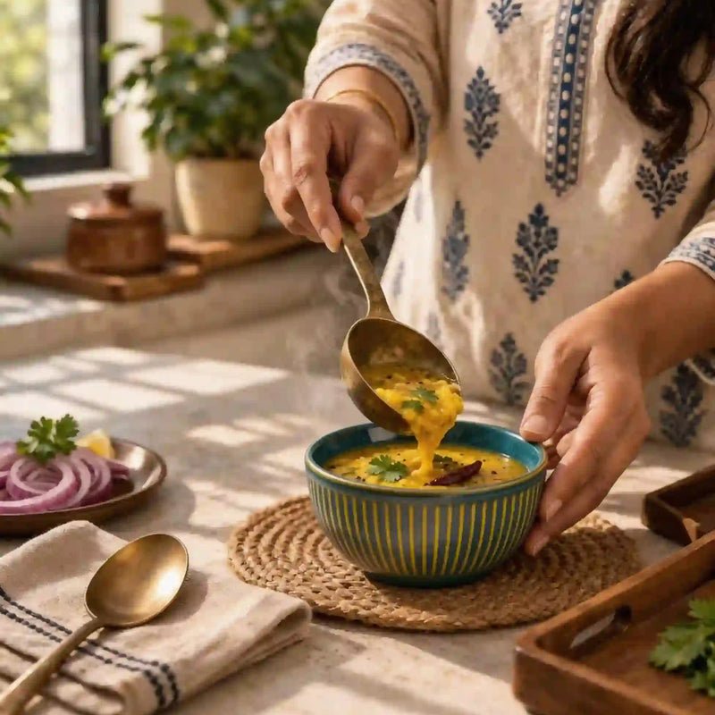 Glam Green Ceramic Bowl Set with Stand (4 Pcs)