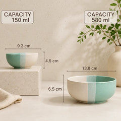 TT Green Matte 21-Piece Ceramic Dinner Set For 6