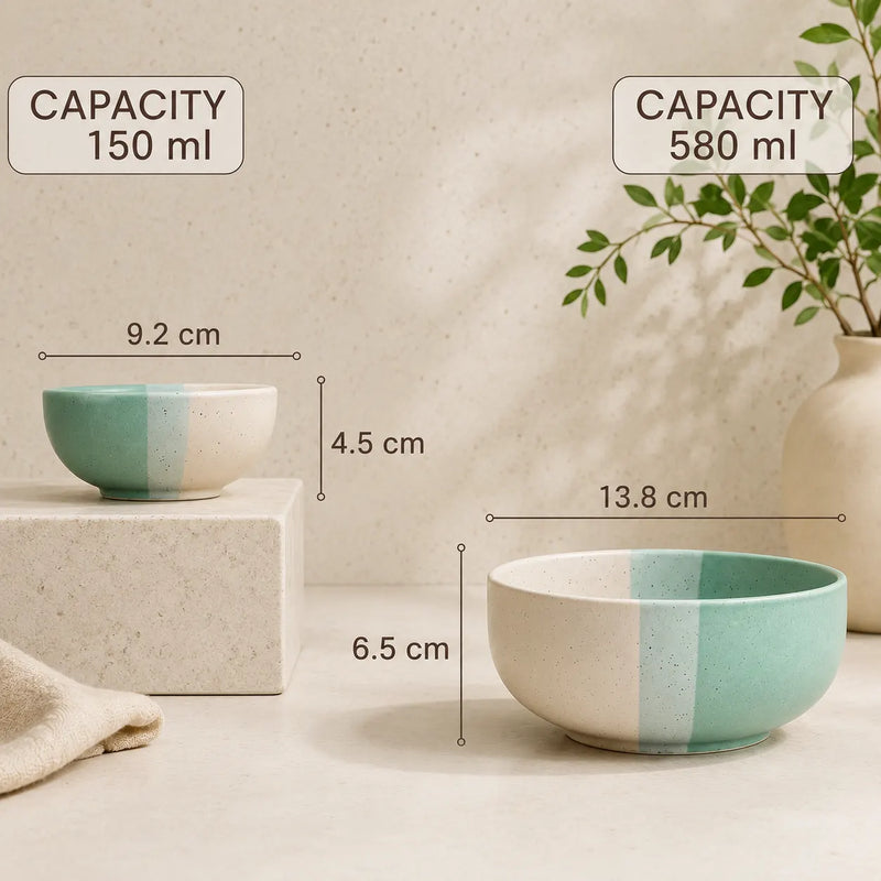 TT Green Matte 21-Piece Ceramic Dinner Set For 6