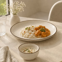 Spiral White 18-Piece Ceramic Dinner Set For 6
