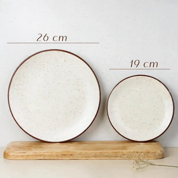 Dinner Sets Cream Ceramic 21 Piece Plates Set for Six