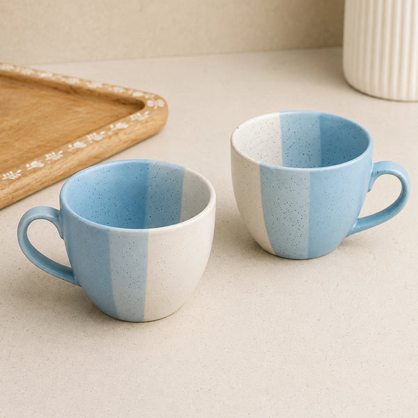 TT Blue Ceramic Tea Cup Set of 2, 250ML