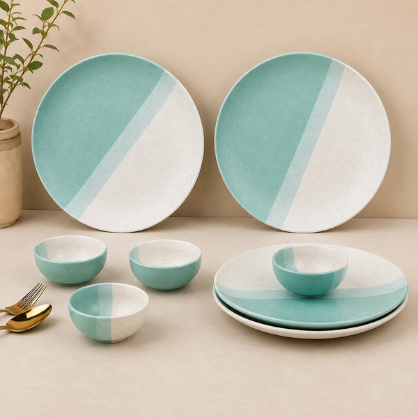 TT Green Matte Ceramic Dinner Set - 8 pieces
