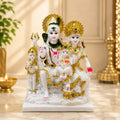 Shiv Parivar" Idol: Premium Glossy White Finish with Gold Detailing