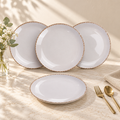 Glossy Lavender Marble Dinner Plates Set of 4