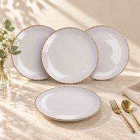Glossy Lavender Marble Dinner Plates Set of 4