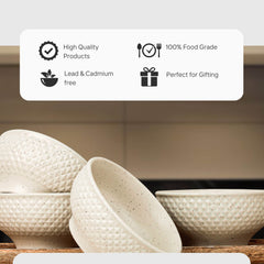 Cream Star Ceramic Bowl Set of 4 – 580ML