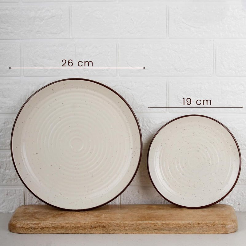 Spiral White Handcrafted Ceramic Dinner Set - 30 Pieces