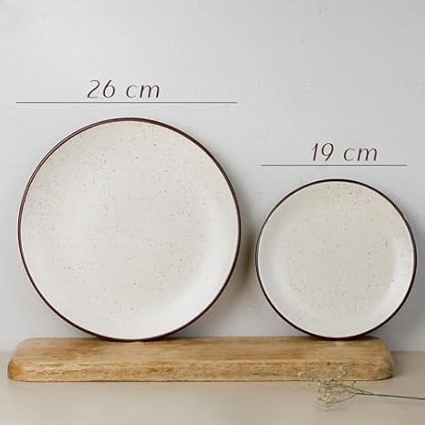 Creme Brown Handcrafted Ceramic Dinner Set - 30 Pieces