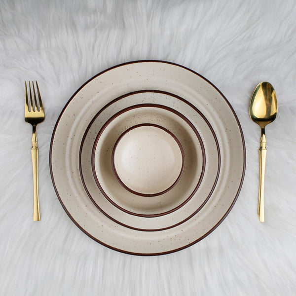 Spiral White Handcrafted Ceramic Dinner Set - 30 Pieces