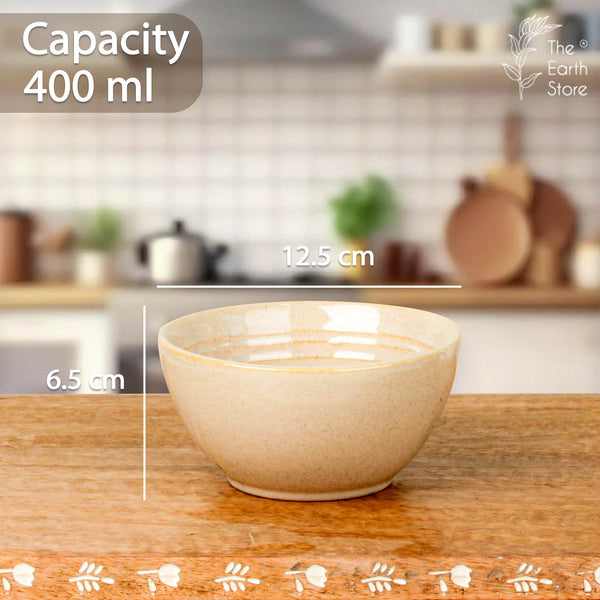Sage Creamy Ceramic Snack Bowl Set of 4 – 400ML