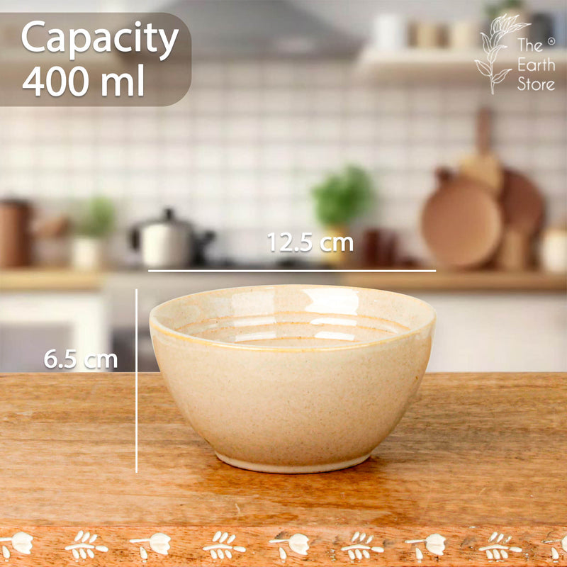 Sage Creamy Ceramic Snack Bowl Set of 4 – 400ML