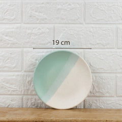 TT Green Matte Ceramic Quarter Plates Set of 6 – Chip-Resistant