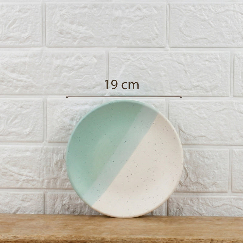 TT Green Matte Ceramic Quarter Plates Set of 6 – Chip-Resistant