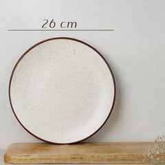 Creme Matte Ceramic Dinner Plates Set of 6