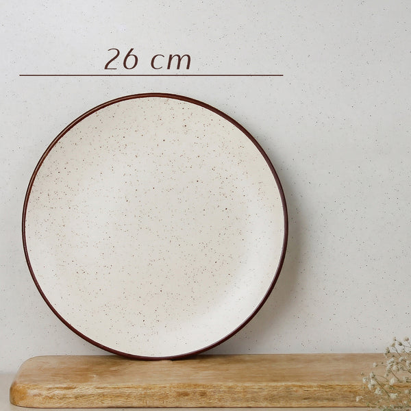 Creme Matte Ceramic Dinner Plates Set of 6