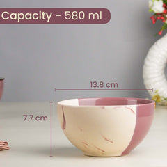 Magenta Italian Ceramic Bowl Set of 4 – 580ML with Lid