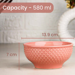 Pink Star Ceramic Bowl Set – 580ML