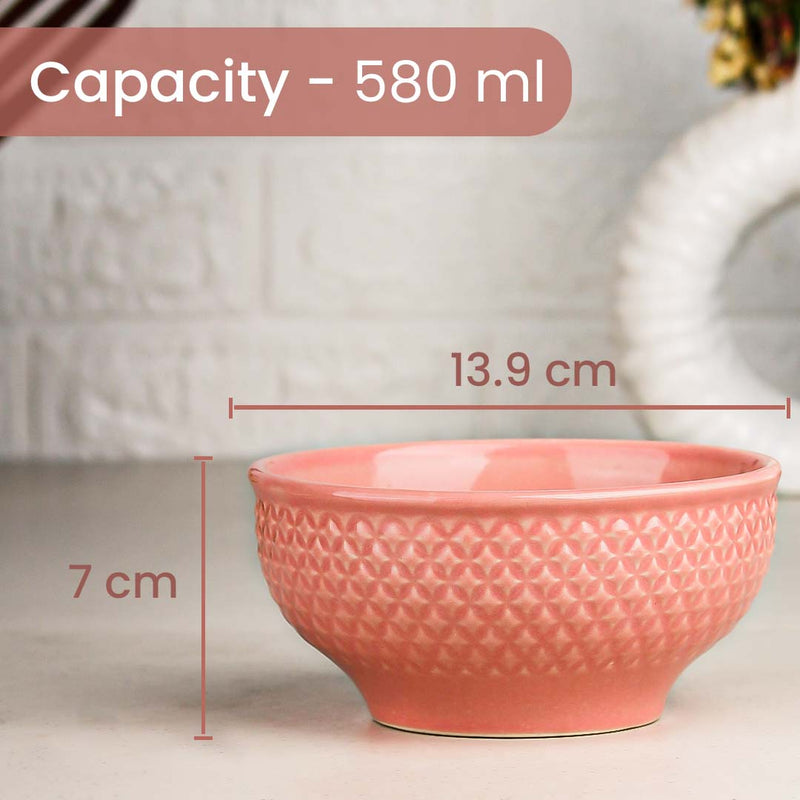 Pink Star Ceramic Bowl Set – 580ML