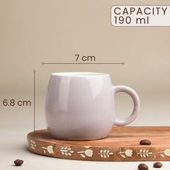 Solid Lavender Ceramic 2 Snack Bowl & 6 Tea Cup Combo
